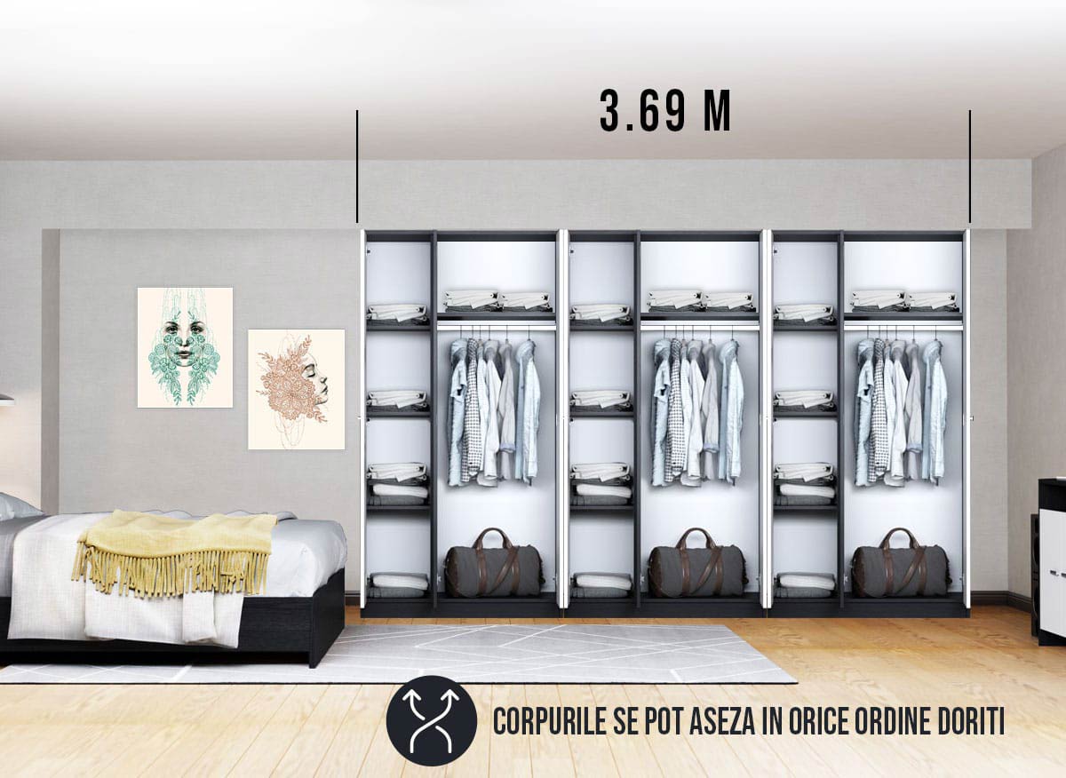 Dressing 3.69m / Dulap Dormitor Mario - imagine 2