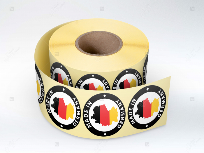 Rola etichete autoadezive personalizate Made in Germany , diametru 40 mm, 1000 buc rola