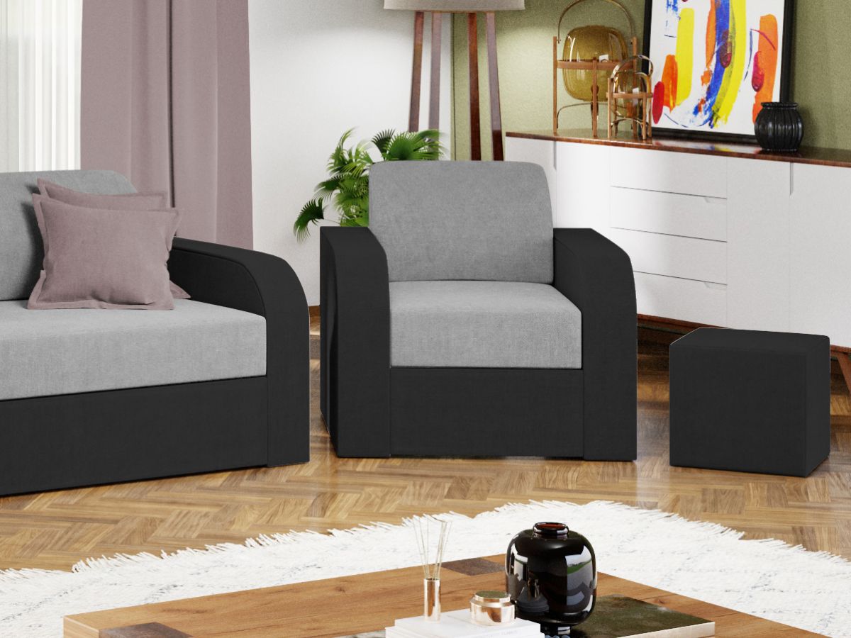 Fotoliu Mini Gri Deschis / Gri Antracit - imagine 3