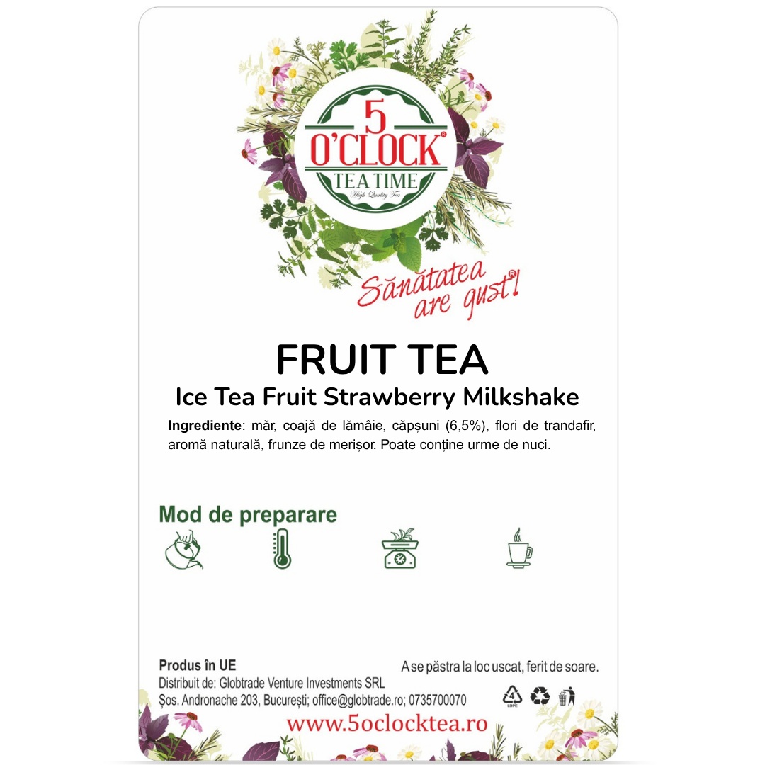 Ice Tea Fruit Strawberry Milkshake (Gramaj: 100g) - imagine 2