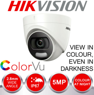 Kit supraveghere profesional Hikvision Color Vu 2 camere 5MP IR20m DVR 4 canale full accesorii cu HDD