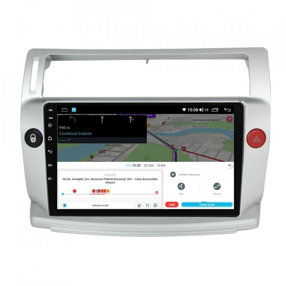 Navigatie dedicata cu Android Citroen C4 I 2004 - 2009, 4GB RAM, Radio GPS Dual Zone, Display HD QLED 9" Touchscreen, Internet Wi-Fi si slot SIM 4G, Bluetooth, MirrorLink, USB - imagine 8