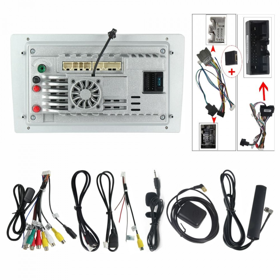 Navigatie dedicata cu Android Ford Fiesta VI 2008 - 2019, 4GB RAM, Radio GPS Dual Zone, Display HD QLED 9" Touchscreen, Internet Wi-Fi si slot SIM 4G, Bluetooth, MirrorLink, USB - imagine 5