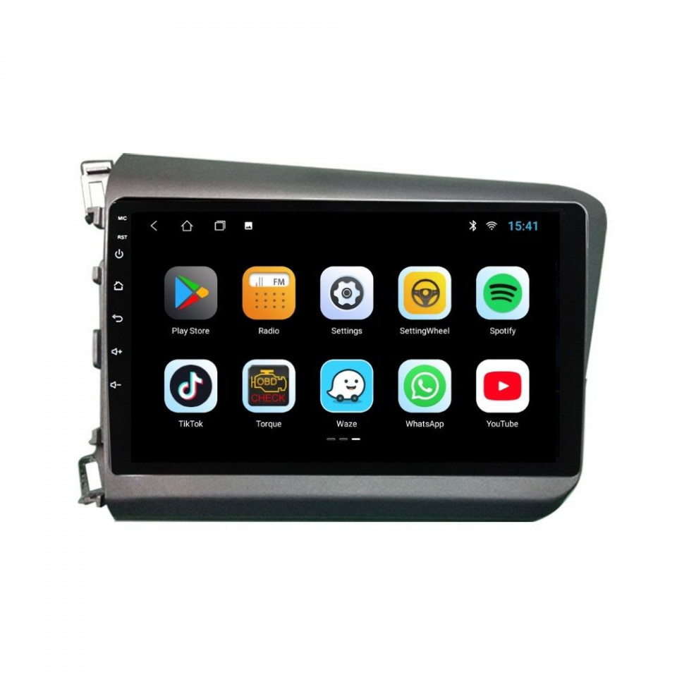 Navigatie dedicata cu Android Honda Civic IX Sedan 2011 - 2015, 2GB RAM, Radio GPS Dual Zone, Display HD IPS 9" Touchscreen, Internet Wi-Fi, Bluetooth, MirrorLink, USB - imagine 3