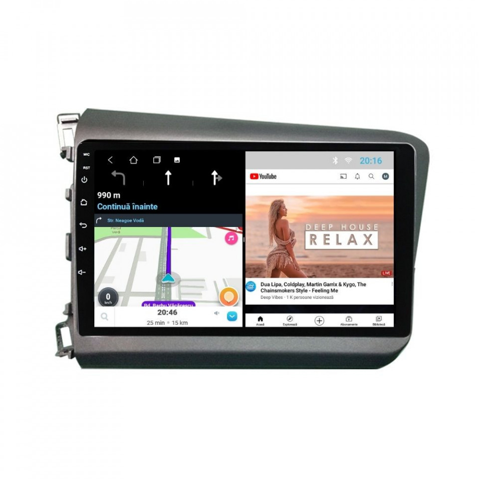 Navigatie dedicata cu Android Honda Civic IX Sedan 2011 - 2015, 2GB RAM, Radio GPS Dual Zone, Display HD IPS 9" Touchscreen, Internet Wi-Fi, Bluetooth, MirrorLink, USB - imagine 7