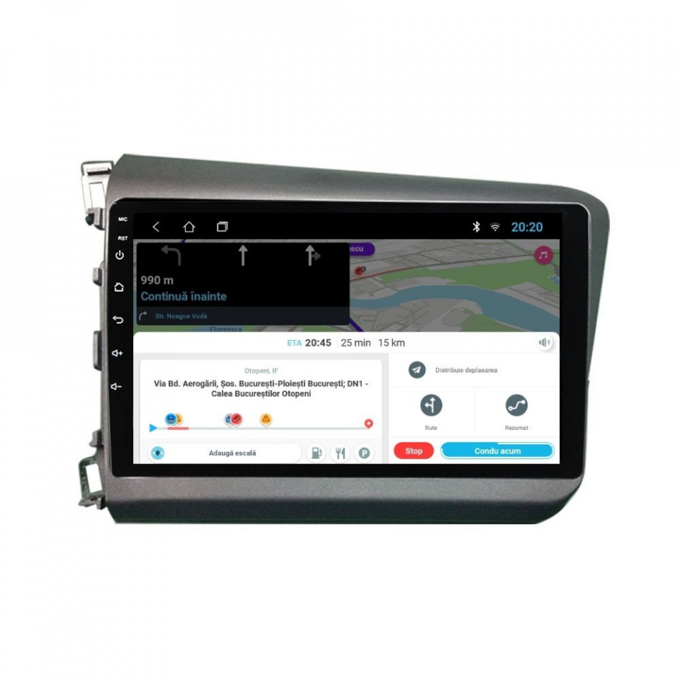 Navigatie dedicata cu Android Honda Civic IX Sedan 2011 - 2015, 2GB RAM, Radio GPS Dual Zone, Display HD IPS 9" Touchscreen, Internet Wi-Fi, Bluetooth, MirrorLink, USB - imagine 8