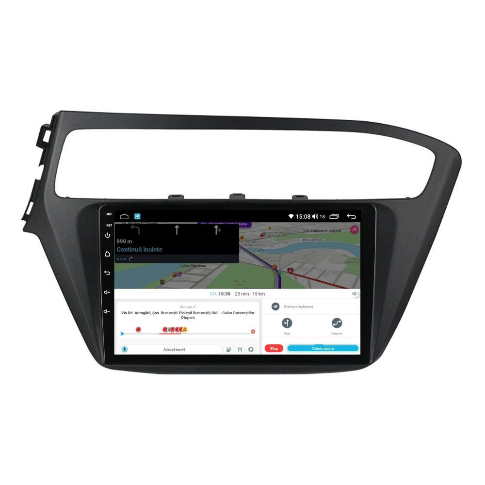 Navigatie dedicata cu Android Hyundai i20 2018 - 2020, 3GB RAM, Radio GPS Dual Zone, Display HD QLED 9" Touchscreen, Internet Wi-Fi si slot SIM 4G, Bluetooth, MirrorLink, USB - imagine 8