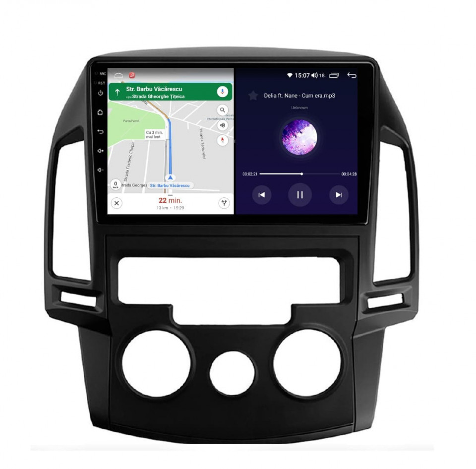 Navigatie dedicata cu Android Hyundai i30 2007 - 2012, clima manuala, 4GB RAM, Radio GPS Dual Zone, Display HD QLED 9" Touchscreen, Internet Wi-Fi si slot SIM 4G, Bluetooth, MirrorLink, USB - imagine 6