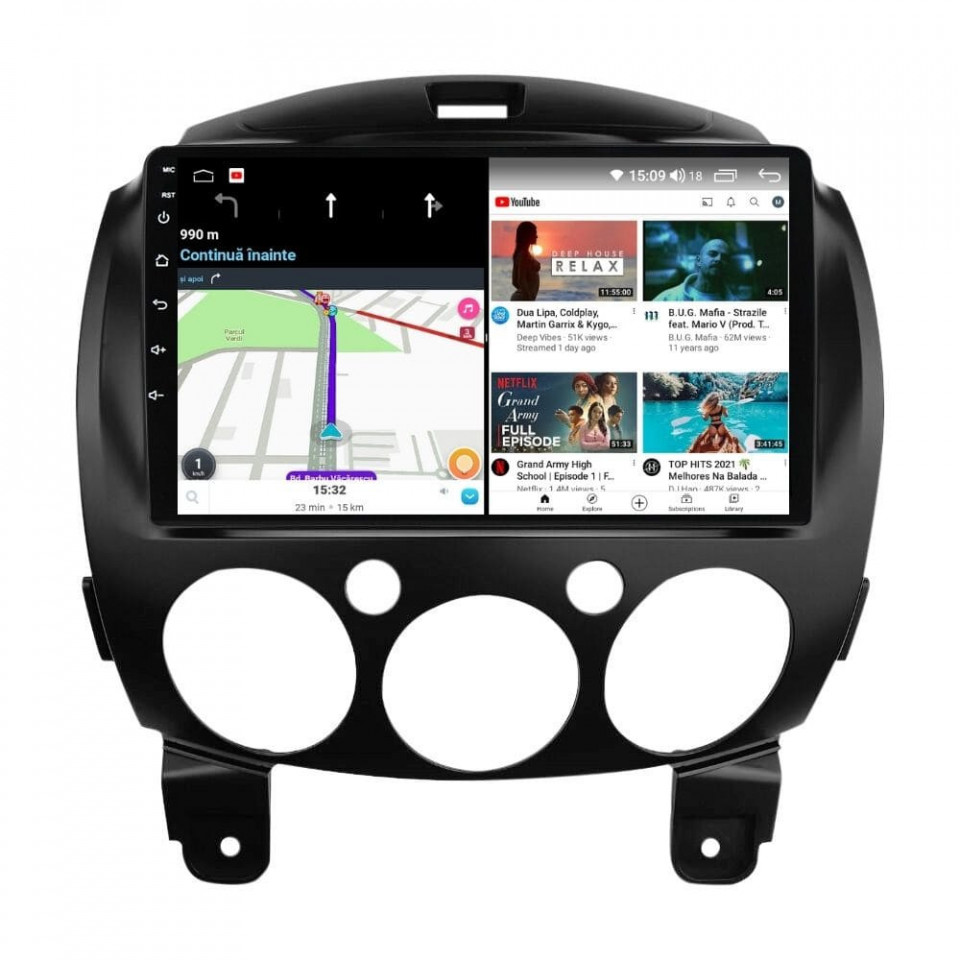 Navigatie dedicata cu Android Mazda 2 2007 - 2014, 4GB RAM, Radio GPS Dual Zone, Display HD QLED 9" Touchscreen, Internet Wi-Fi si slot SIM 4G, Bluetooth, MirrorLink, USB - imagine 7