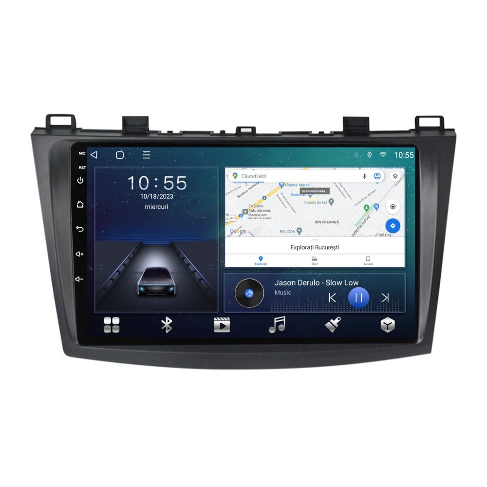 Navigatie dedicata cu Android Mazda 3 2009 - 2013, 3GB RAM, Radio GPS Dual Zone, Display HD QLED 9" Touchscreen, Internet Wi-Fi si slot SIM 4G, Bluetooth, MirrorLink, USB - imagine 3