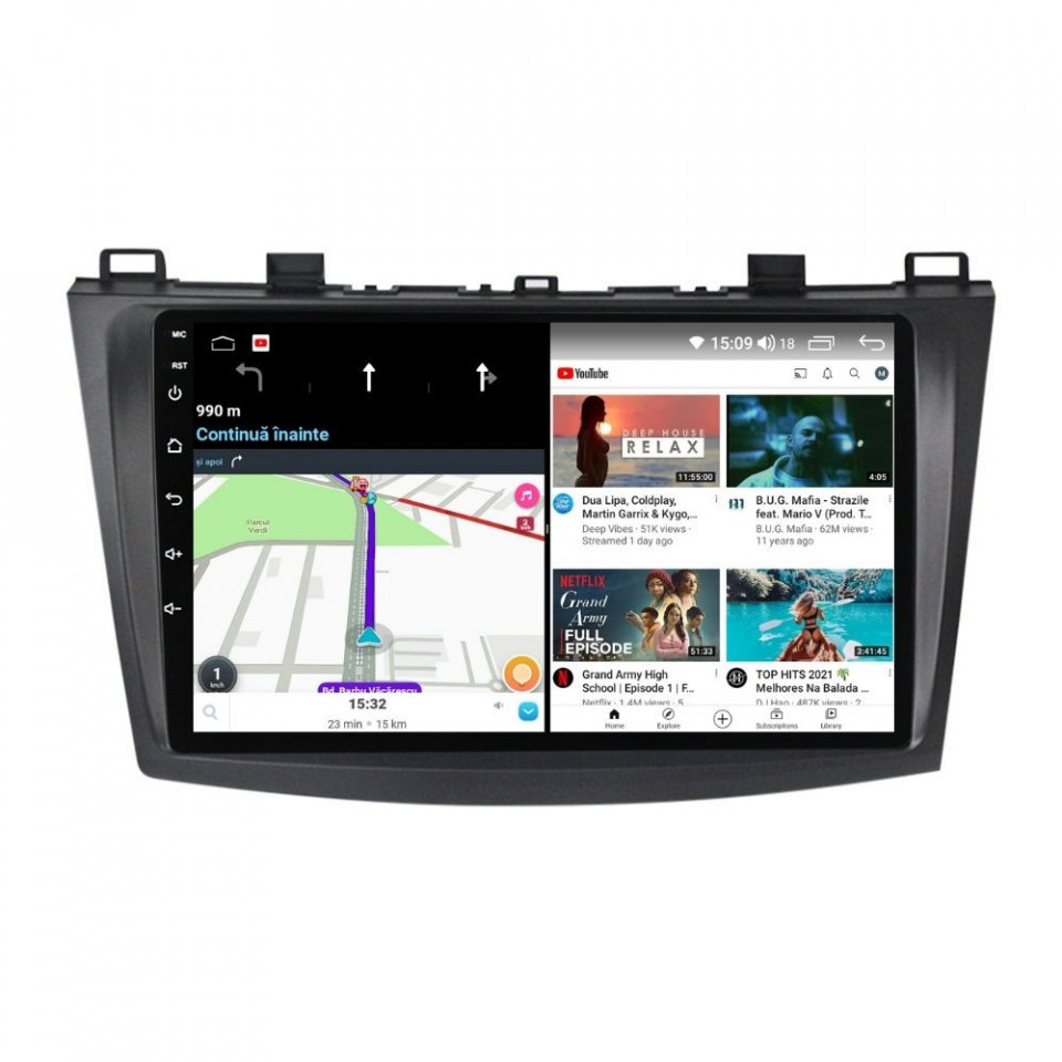 Navigatie dedicata cu Android Mazda 3 2009 - 2013, 4GB RAM, Radio GPS Dual Zone, Display HD QLED 9" Touchscreen, Internet Wi-Fi si slot SIM 4G, Bluetooth, MirrorLink, USB - imagine 7