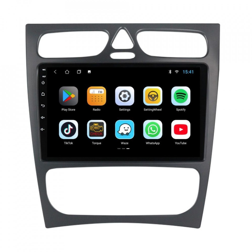 Navigatie dedicata cu Android Mercedes C-Class W203 2000 - 2004, 2GB RAM, Radio GPS Dual Zone, Display HD IPS 9" Touchscreen, Internet Wi-Fi, Bluetooth, MirrorLink, USB - imagine 3