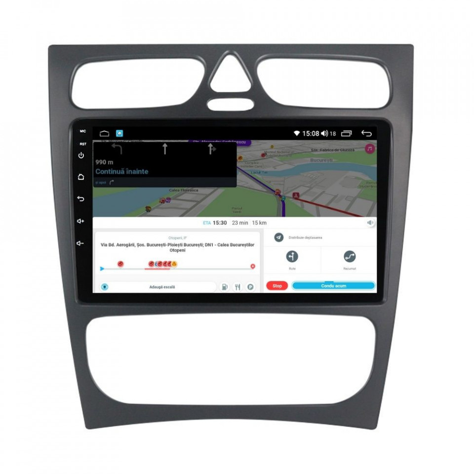 Navigatie dedicata cu Android Mercedes C-Class W203 2000 - 2004, 4GB RAM, Radio GPS Dual Zone, Display HD QLED 9" Touchscreen, Internet Wi-Fi si slot SIM 4G, Bluetooth, MirrorLink, USB - imagine 8