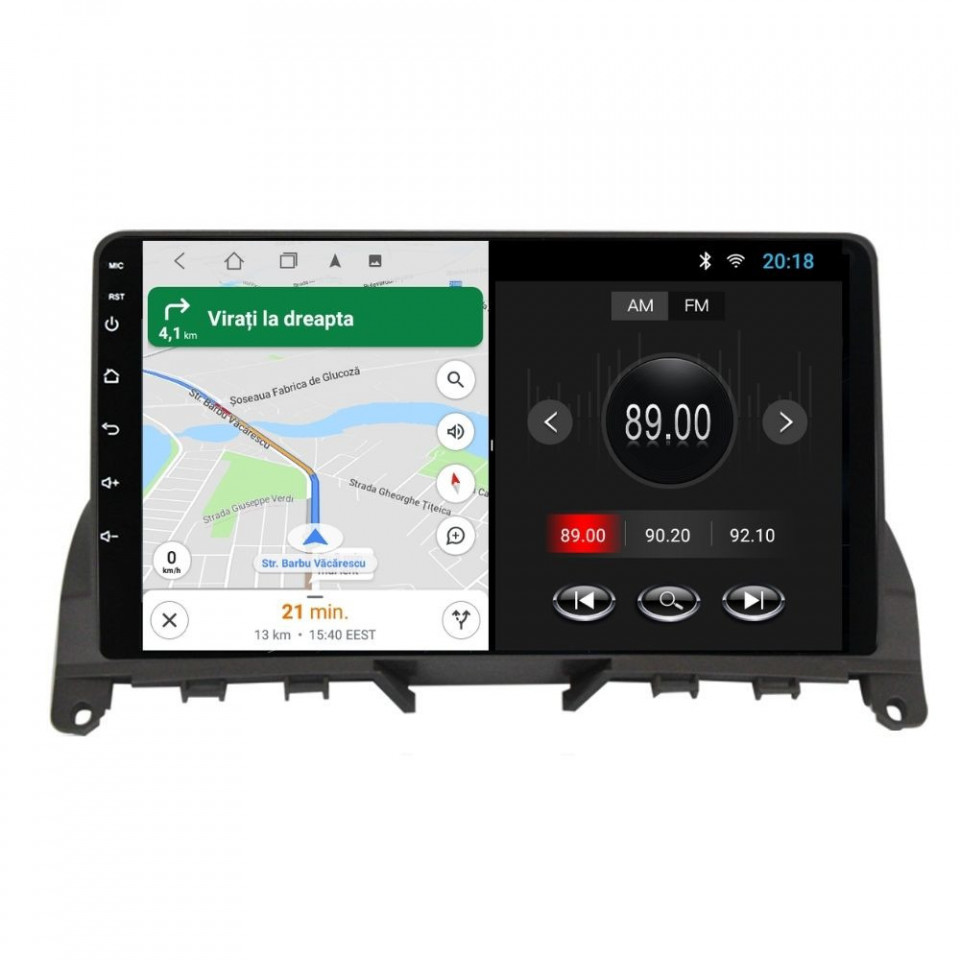Navigatie dedicata cu Android Mercedes C-Class W204 2007 - 2011, 2GB RAM, Radio GPS Dual Zone, Display HD IPS 9" Touchscreen, Internet Wi-Fi, Bluetooth, MirrorLink, USB - imagine 6