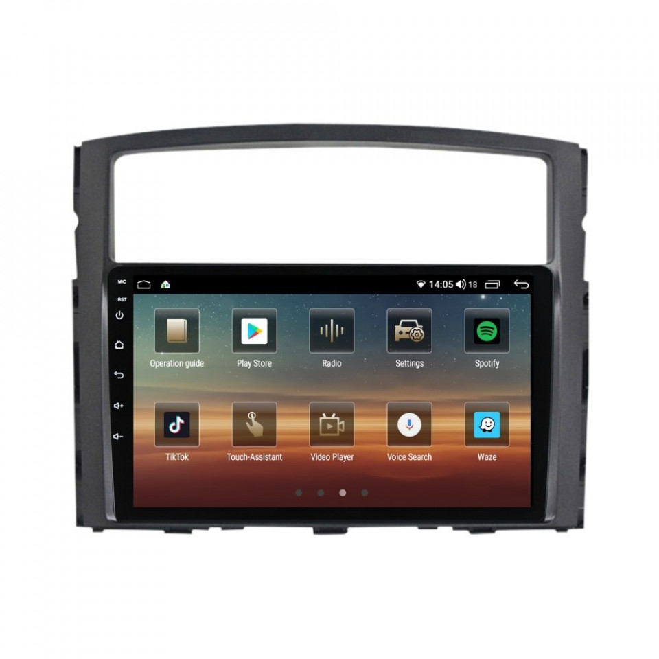 Navigatie dedicata cu Android Mitsubishi Pajero IV 2006 - 2018, 4GB RAM, Radio GPS Dual Zone, Display HD QLED 9" Touchscreen, Internet Wi-Fi si slot SIM 4G, Bluetooth, MirrorLink, USB - imagine 3