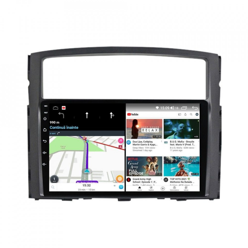 Navigatie dedicata cu Android Mitsubishi Pajero IV 2006 - 2018, 4GB RAM, Radio GPS Dual Zone, Display HD QLED 9" Touchscreen, Internet Wi-Fi si slot SIM 4G, Bluetooth, MirrorLink, USB - imagine 7