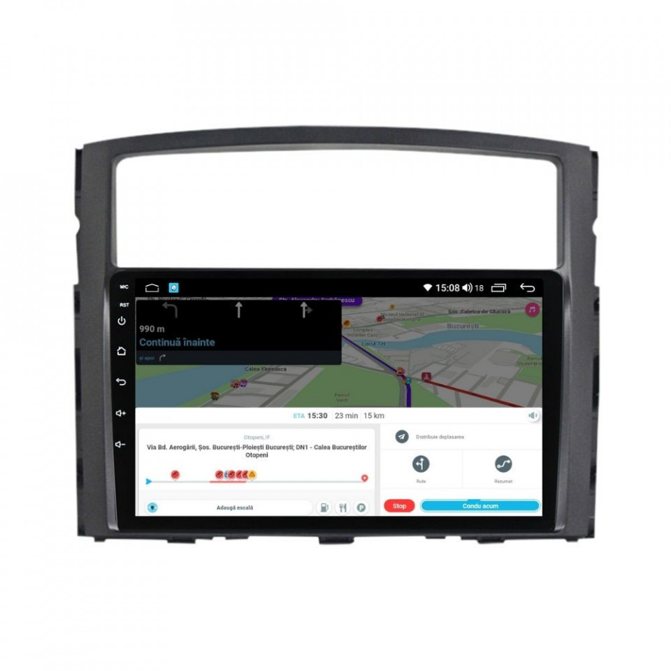 Navigatie dedicata cu Android Mitsubishi Pajero IV 2006 - 2018, 4GB RAM, Radio GPS Dual Zone, Display HD QLED 9" Touchscreen, Internet Wi-Fi si slot SIM 4G, Bluetooth, MirrorLink, USB - imagine 8
