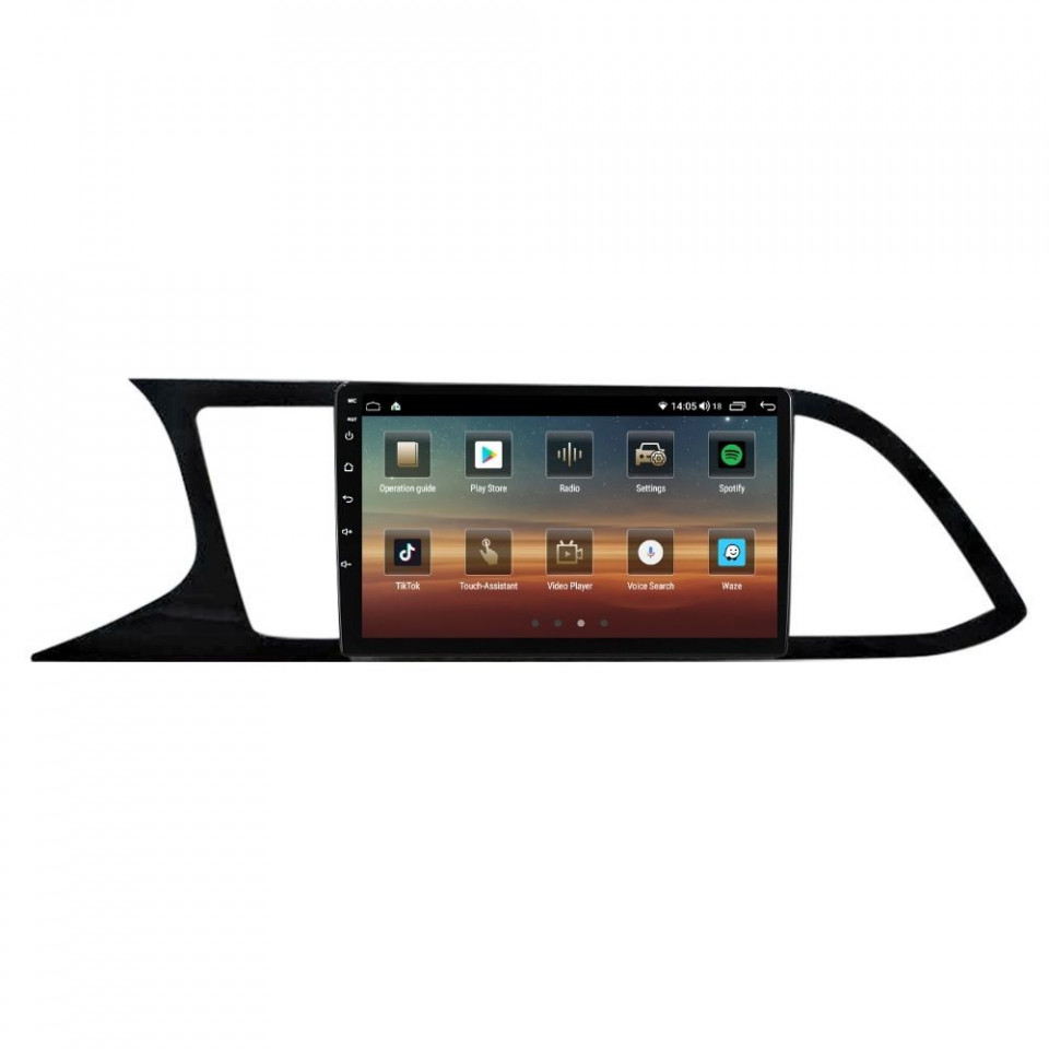 Navigatie dedicata cu Android Seat Leon 5F 2013 - 2020, 4GB RAM, Radio GPS Dual Zone, Display HD QLED 9" Touchscreen, Internet Wi-Fi si slot SIM 4G, Bluetooth, MirrorLink, USB - imagine 3
