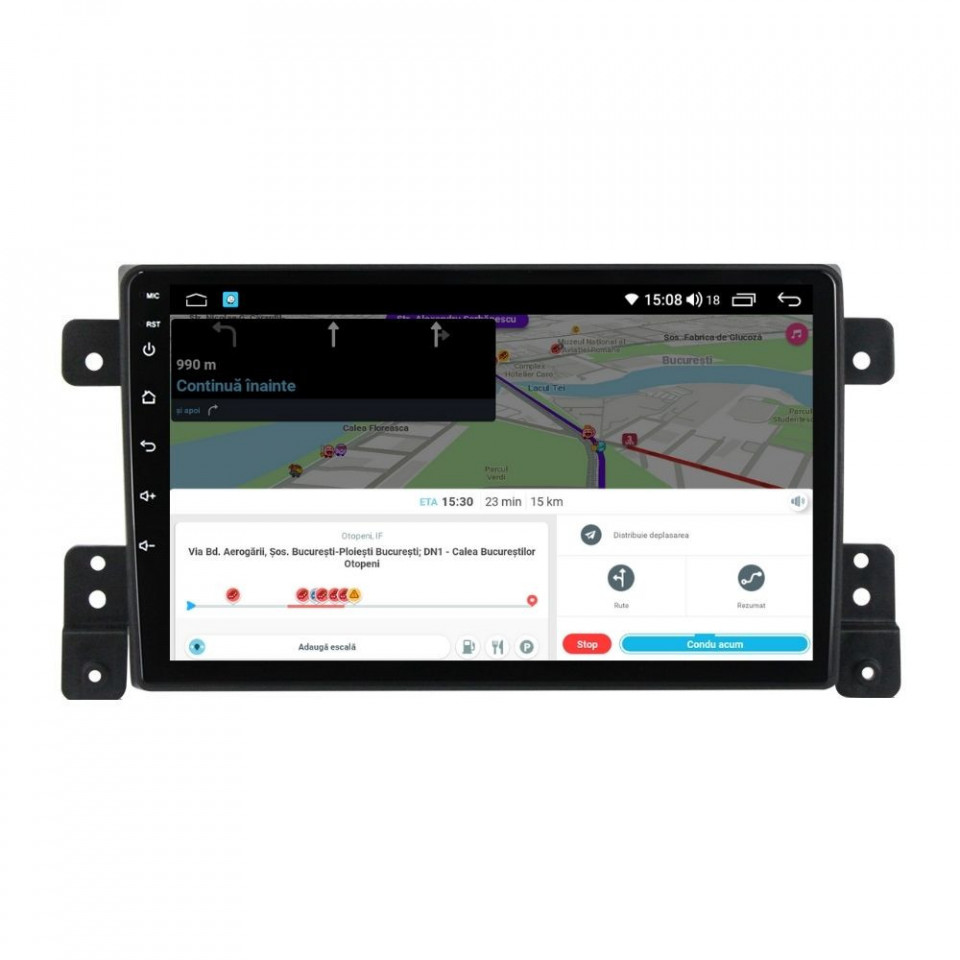 Navigatie dedicata cu Android Suzuki Grand Vitara 2005 - 2015, 4GB RAM, Radio GPS Dual Zone, Display HD QLED 9" Touchscreen, Internet Wi-Fi si slot SIM 4G, Bluetooth, MirrorLink, USB - imagine 8