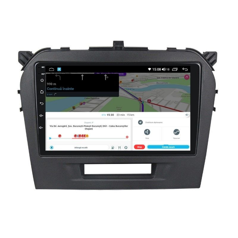 Navigatie dedicata cu Android Suzuki Vitara dupa 2015, 3GB RAM, Radio GPS Dual Zone, Display HD QLED 9" Touchscreen, Internet Wi-Fi si slot SIM 4G, Bluetooth, MirrorLink, USB - imagine 8