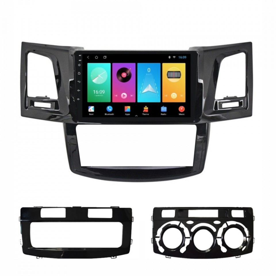 Navigatie dedicata cu Android Toyota Hilux VII 2004 - 2015, 1GB RAM, Radio GPS Dual Zone, Display HD IPS 9" Touchscreen, Internet Wi-Fi, Bluetooth, MirrorLink, USB