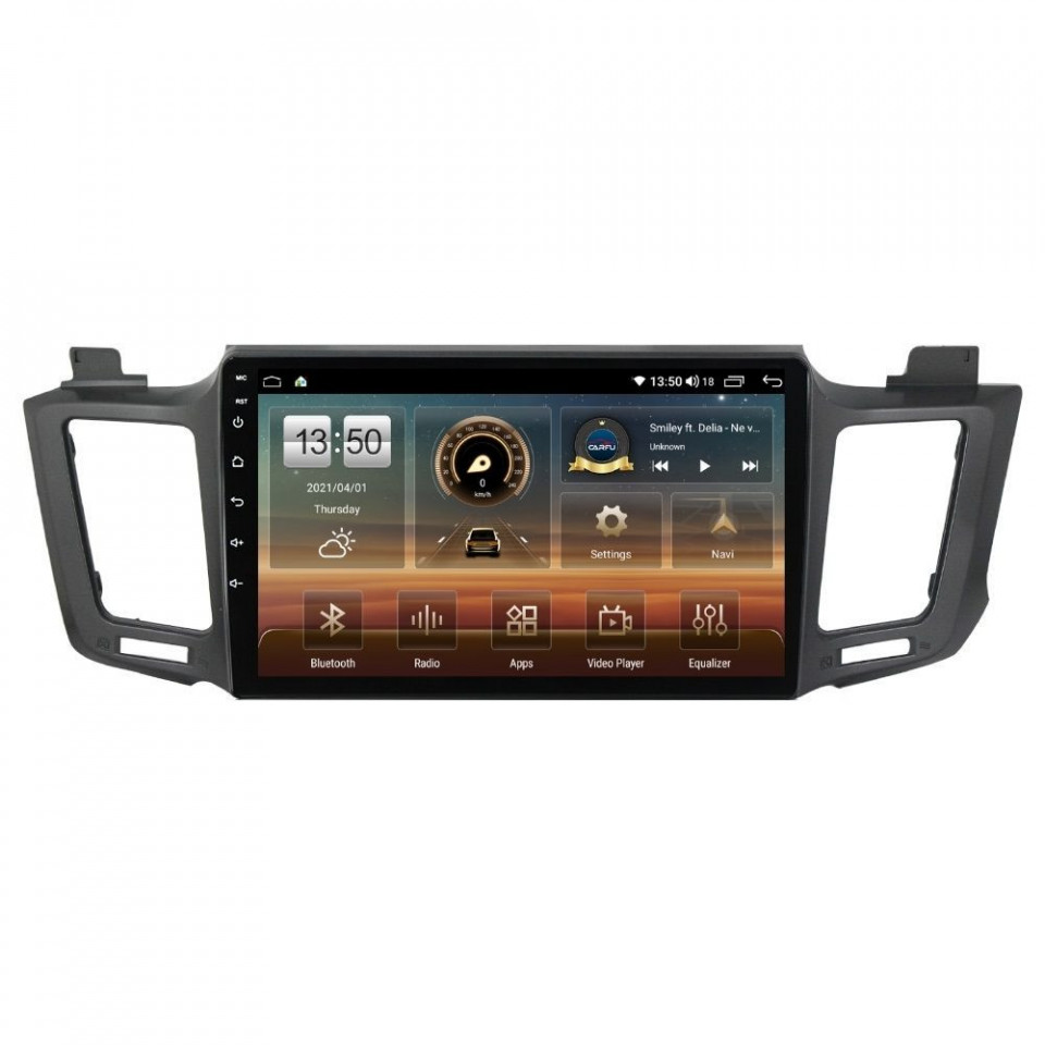 Navigatie dedicata cu Android Toyota Rav4 IV 2013 - 2018, 4GB RAM, Radio GPS Dual Zone, Display HD QLED 10" Touchscreen, Internet Wi-Fi si slot SIM 4G, Bluetooth, MirrorLink, USB