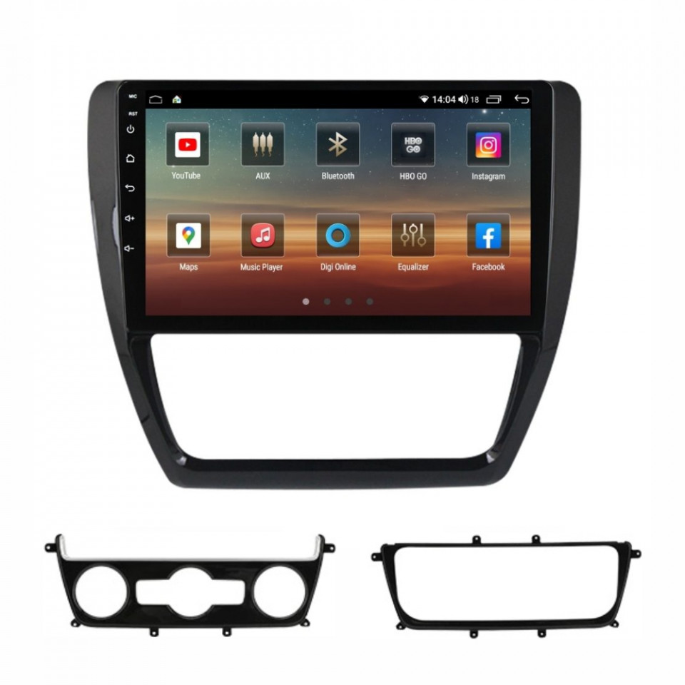 Navigatie dedicata cu Android VW Jetta IV 2011 - 2018, 4GB RAM, Radio GPS Dual Zone, Display HD QLED 10" Touchscreen, Internet Wi-Fi si slot SIM 4G, Bluetooth, MirrorLink, USB - imagine 2