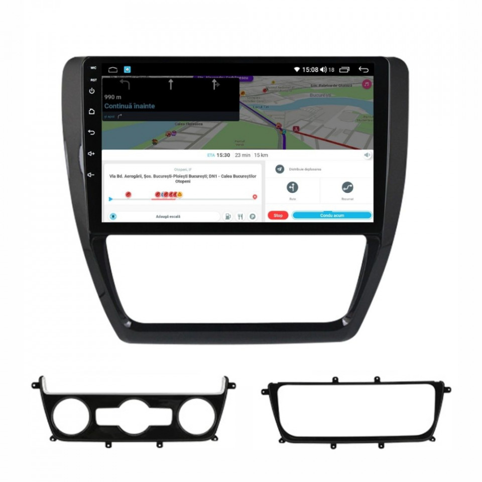 Navigatie dedicata cu Android VW Jetta IV 2011 - 2018, 4GB RAM, Radio GPS Dual Zone, Display HD QLED 10" Touchscreen, Internet Wi-Fi si slot SIM 4G, Bluetooth, MirrorLink, USB - imagine 8