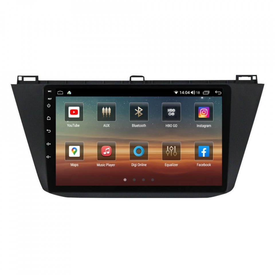 Navigatie dedicata cu Android VW Tiguan II dupa 2016, 4GB RAM, Radio GPS Dual Zone, Display HD QLED 10" Touchscreen, Internet Wi-Fi si slot SIM 4G, Bluetooth, MirrorLink, USB - imagine 2
