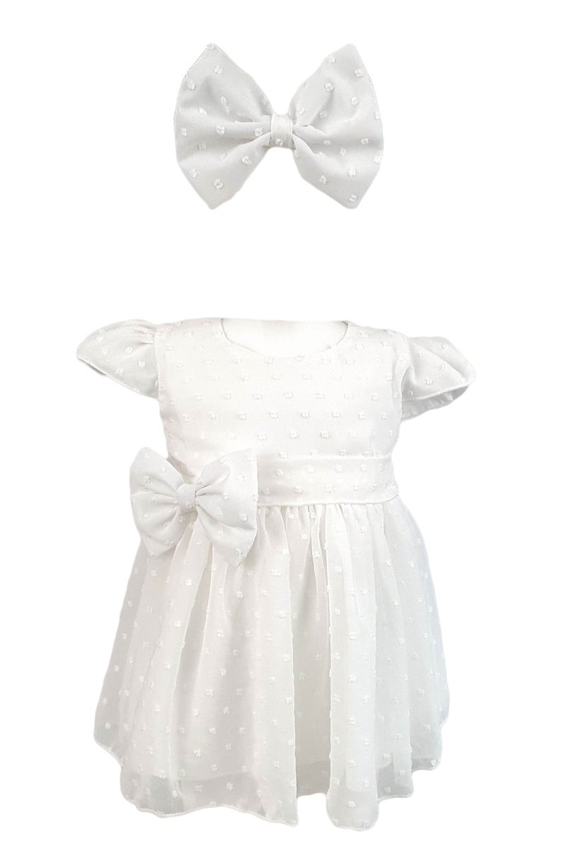 Rochita botez 2 piese albe, en-gros