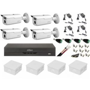 Alternative view of Sistem supraveghere video 4 camere Dahua HDCVI 2MP cu IR 80 m, accesorii incluse, vizualizare internet