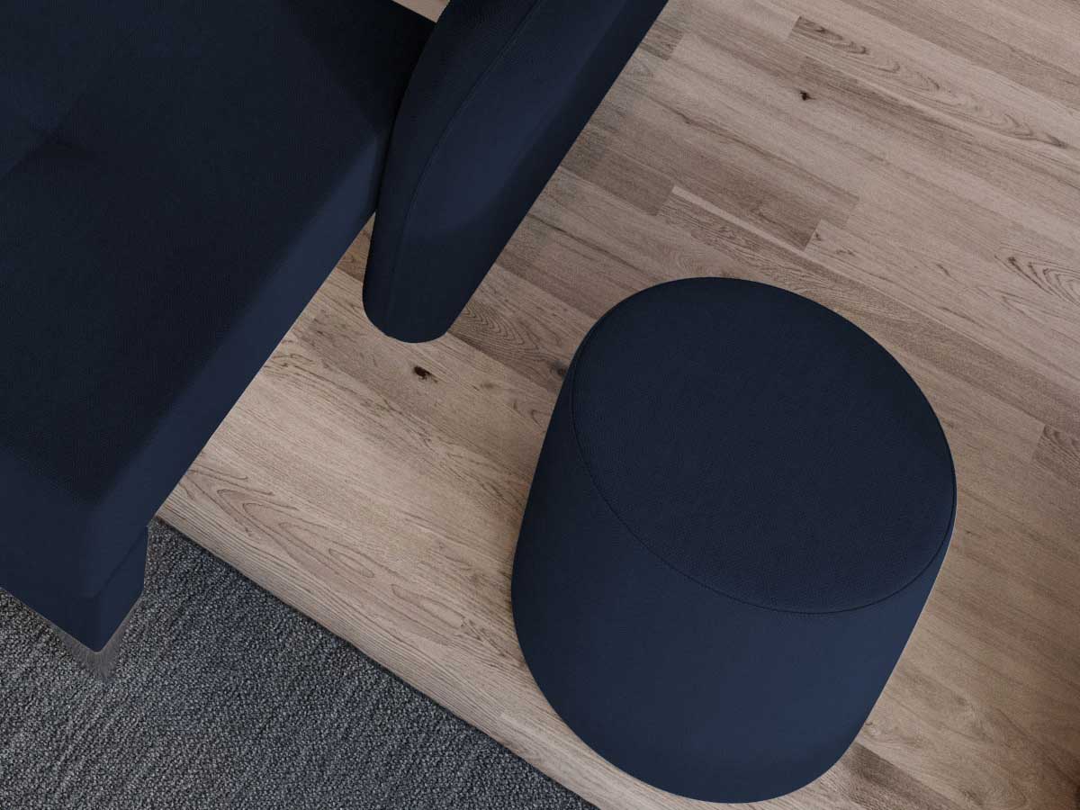 Taburet Smart Tapitat Albastru - imagine 3