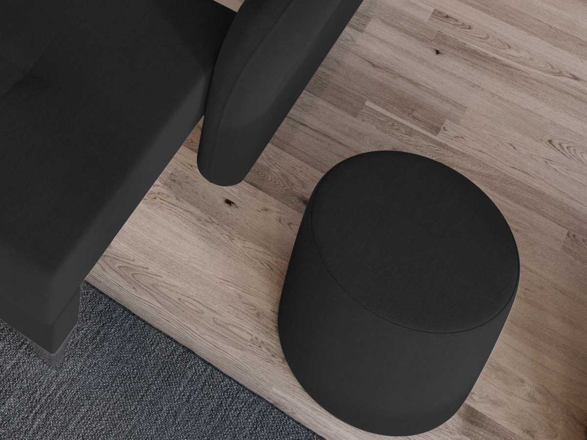 Taburet Smart Tapitat Gri Antracit - imagine 3