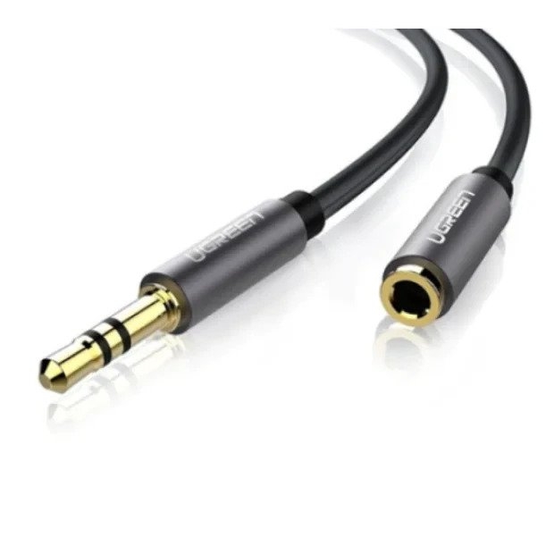 CABLU audio Ugreen, "AV118" stereo 3.5 mm jack (T) la 3.5 mm jack (M), 1 m, conectori auriti, negru 10592