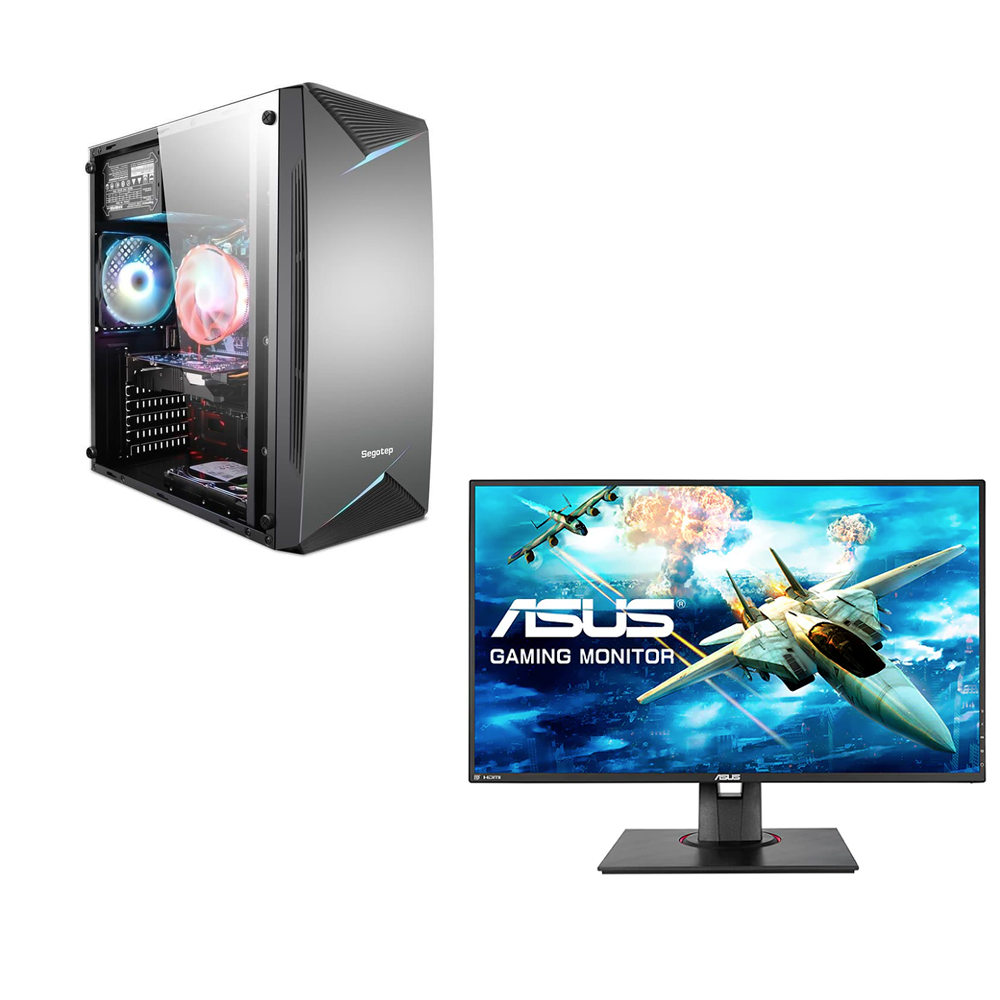Sistem complet GAMING ASUS, Intel Core i7-6700, 3.40 GHz, HDD: 256 GB, RAM: 16 GB, video: Intel HD Graphics 530, ATI RADEON RX 580, TOWER + Monitor ASUS VG278QF, 27", Full HD, NOU
